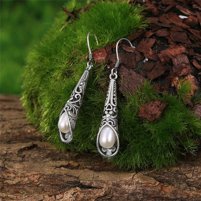 Aretes de Lujo de Perlas Preciosas de Plata 925